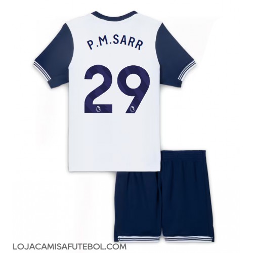 Camisa de Futebol Tottenham Hotspur Pape Matar Sarr #29 Equipamento Principal Infantil 2024-25 Manga Curta (+ Calças curtas)